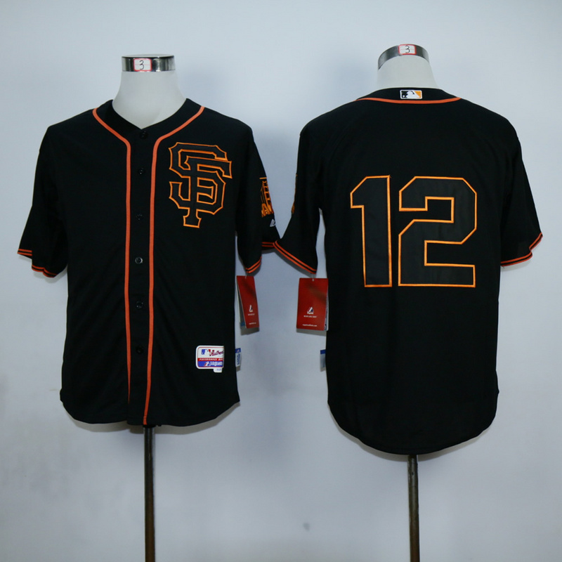 Men San Francisco Giants #12 Panik Black MLB Jerseys